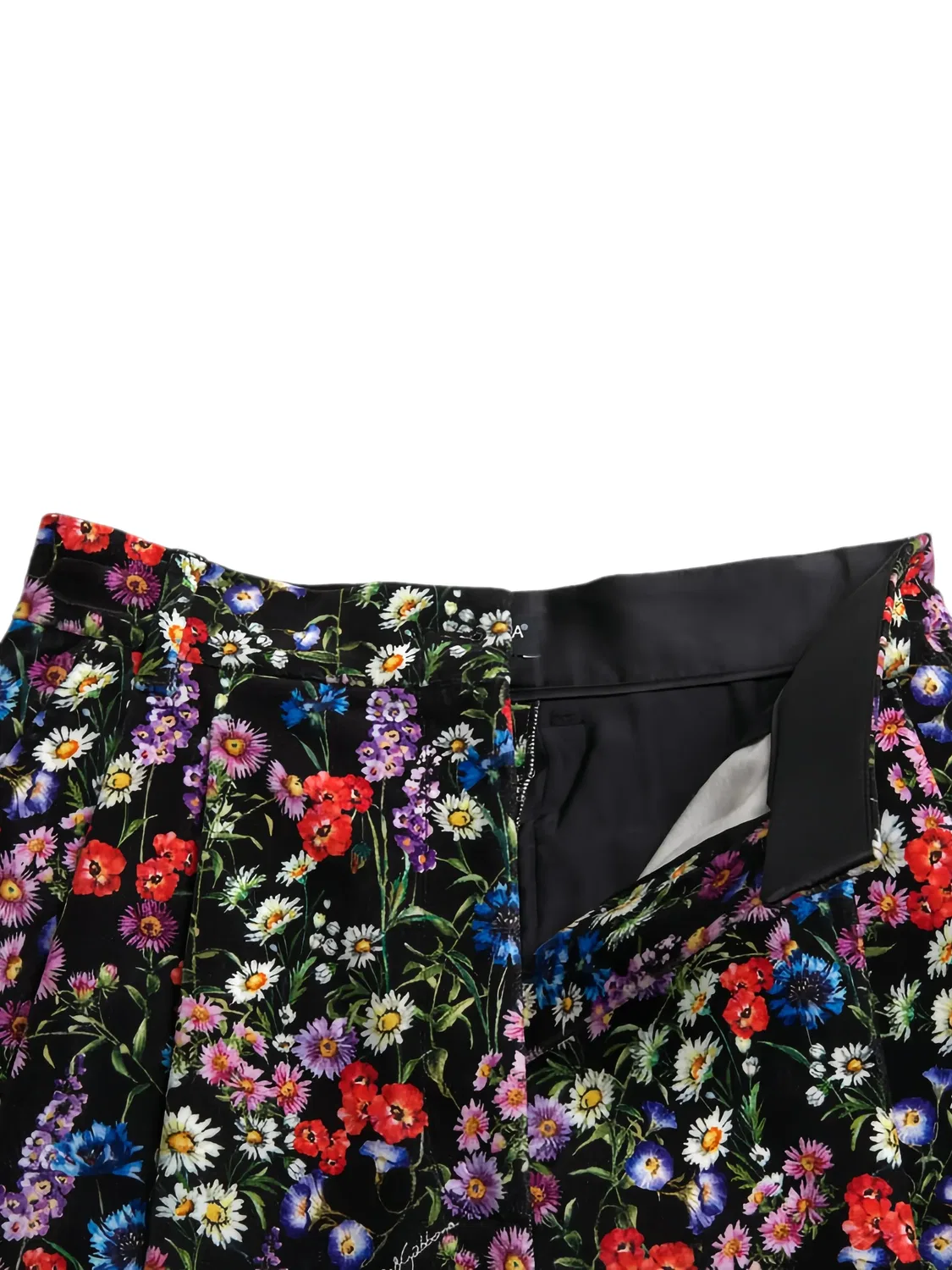 Шорты со складками и цветочным принтом Dolce & Gabbana, черный — фото 3