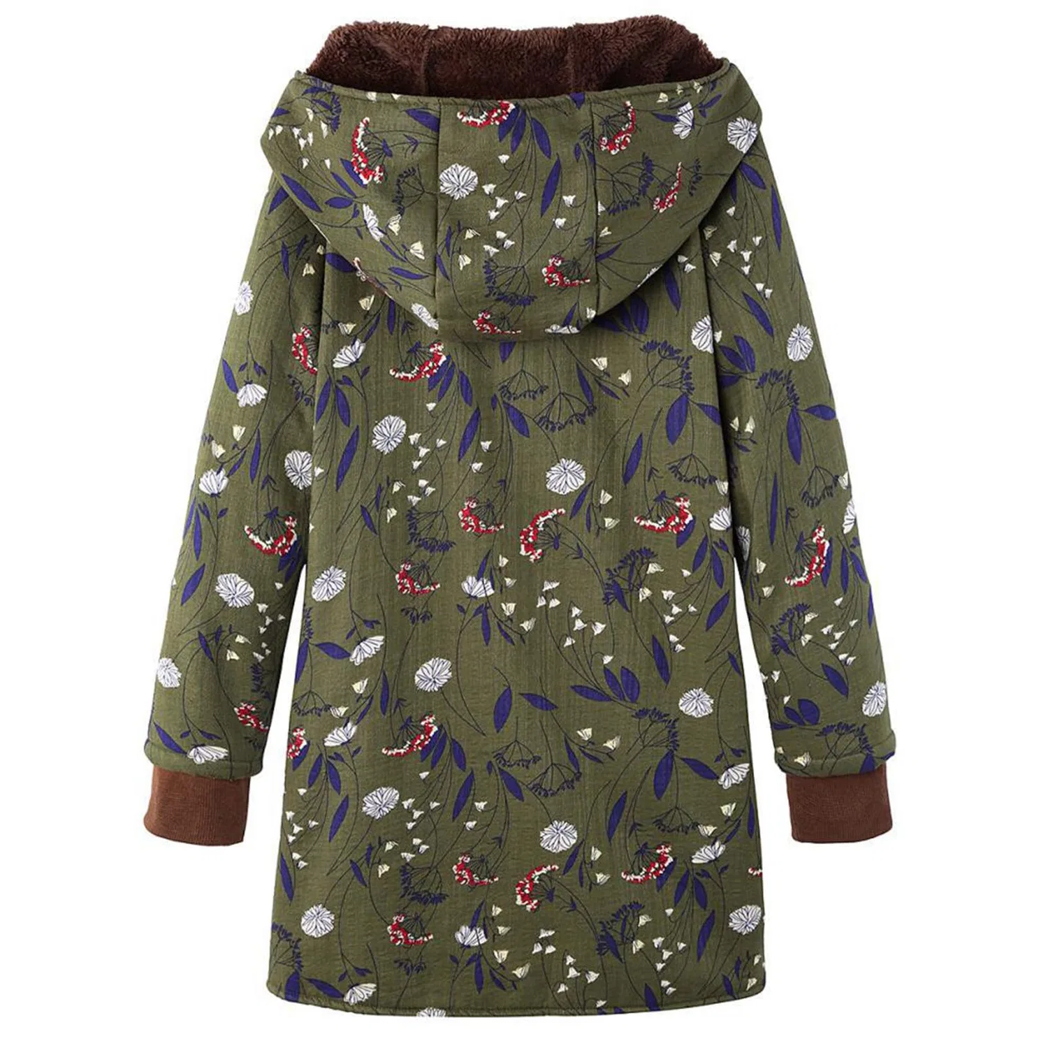 Женская флисовая куртка с капюшоном удлиненная Oversized, verde — фото 4