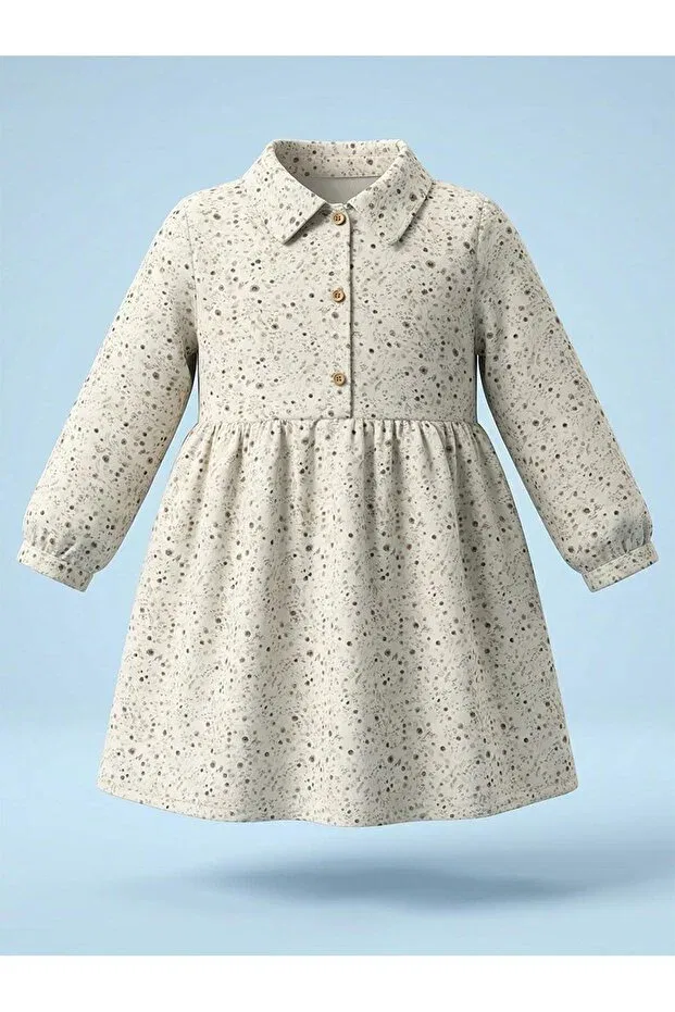 Детское платье для девочек с принтом Patterned Dress Civil Girls, Ecru