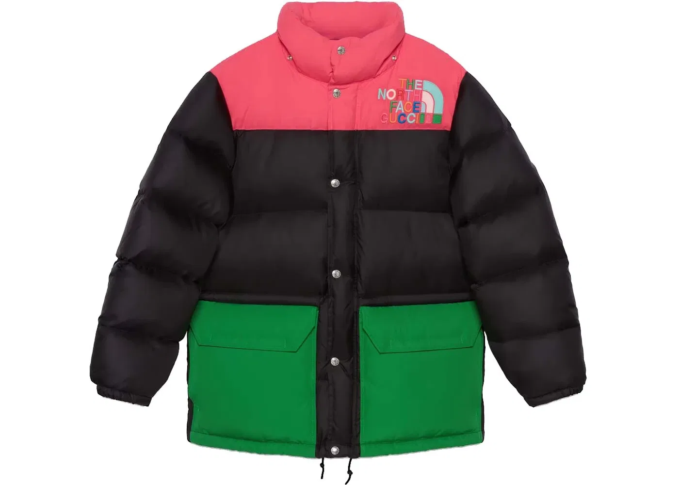 Женская куртка пуховая с принтом Gucci x The North Face, Black/Multicolor — фото 2