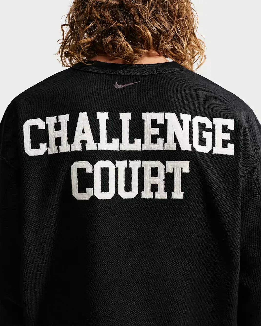 Мужская толстовка с круглым вырезом из французского трикотажа Nike Club Rules, Black/Sail — фото 2