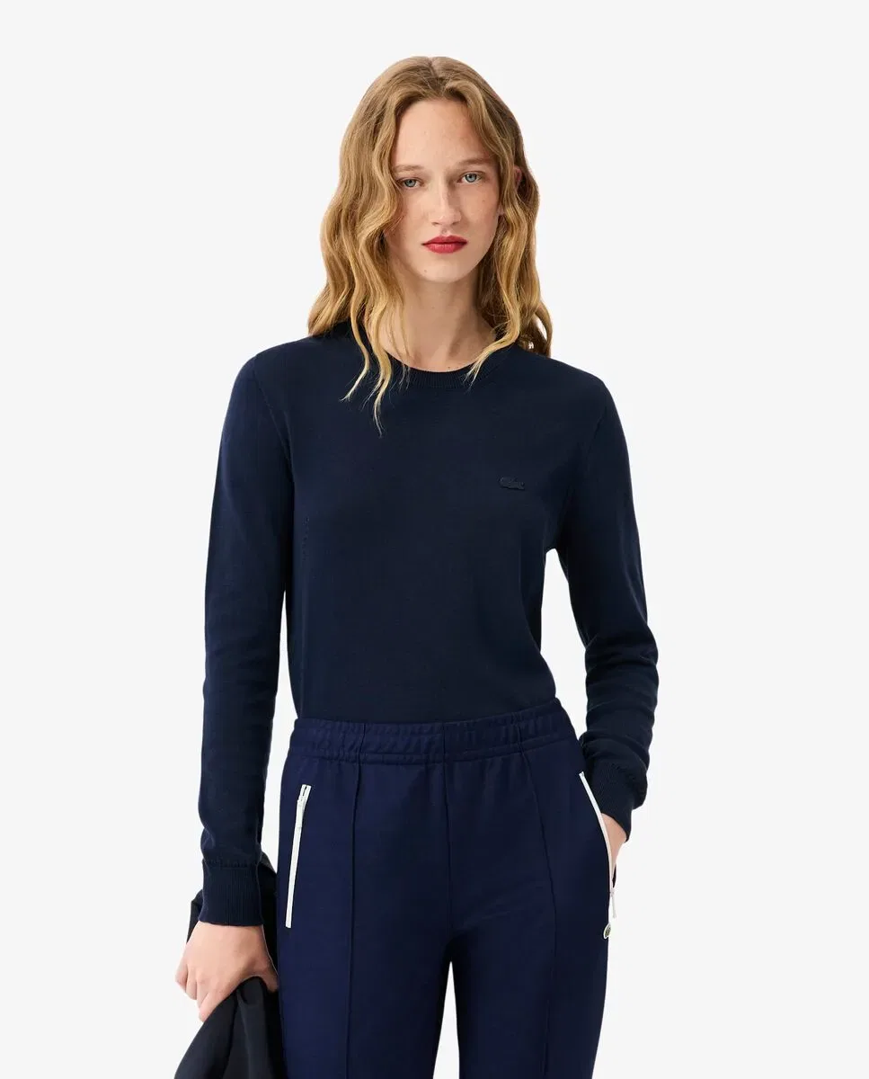 Джемпер Lacoste Azul Marino, 3D-вязание, круглый вырез
