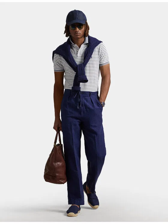 Поло custom slim fit Polo Ralph Lauren, синий — фото 2