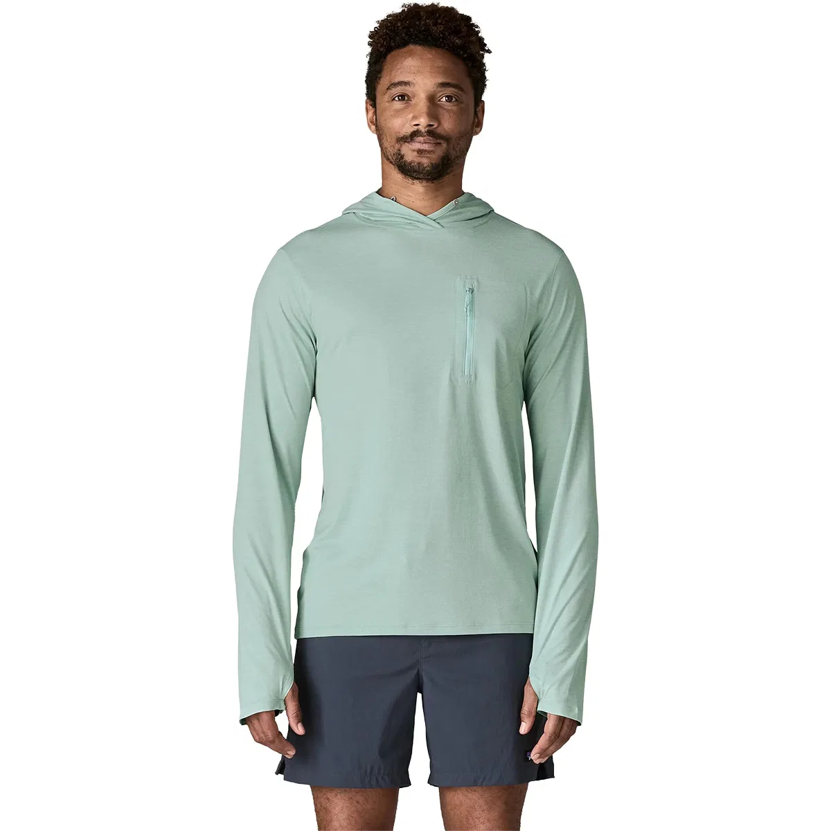 Мужская худи с длинным рукавом Capilene Cool Sun Hoodie Patagonia, Thermal Blue/Thin Ice X-Dye