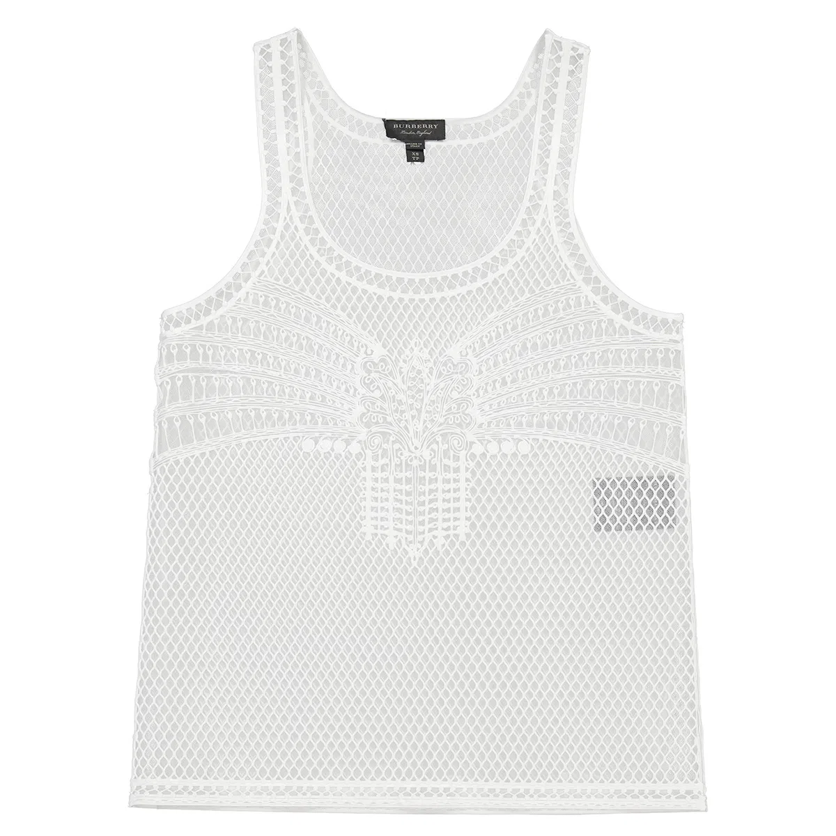 Топ-майка с кружевным принтом Ladies Silicone Lace Tank Top Burberry, White — фото 2