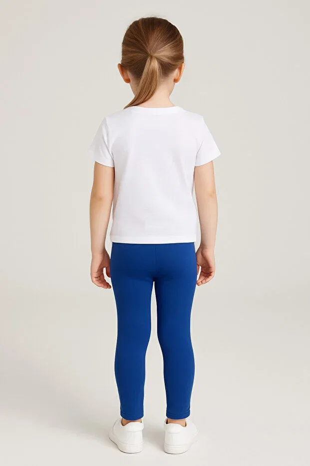 Детские леггинсы для девочек хлопковые Basics Kyex, Dark Blue — фото 3