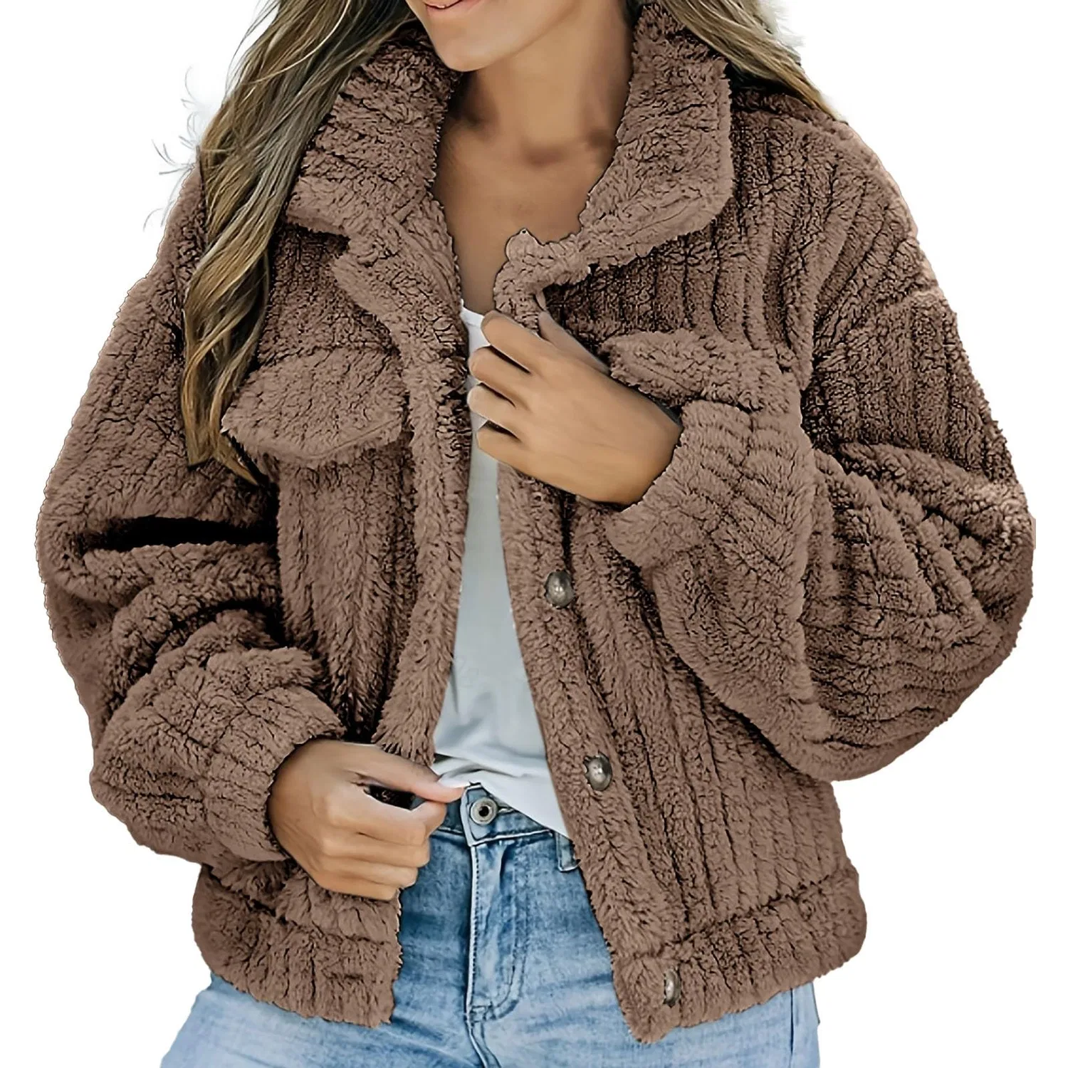 Женское зимнее пальто с длинным рукавом Wool Jacket, Marrone