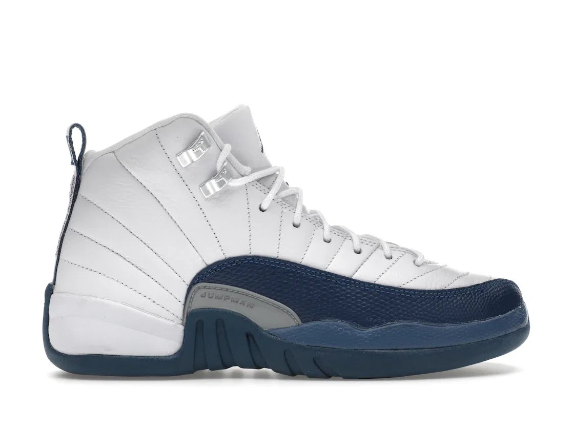 Детские кроссовки Lifestyle с принтом Jordan 12 Retro Jordan, White/French Blue/Metallic Silver/Varsity Red