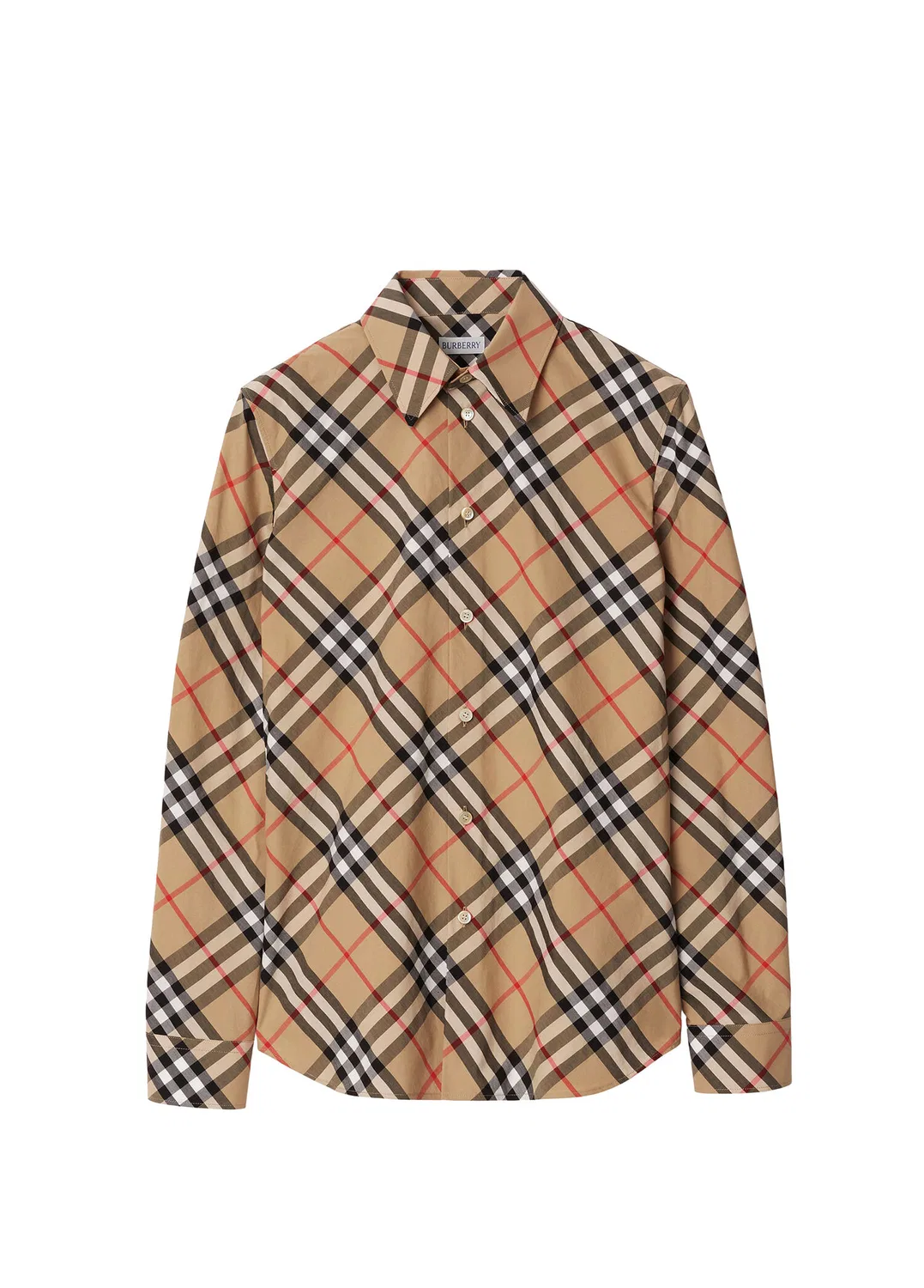 Рубашка Burberry, женская, Slim Fit Check, бежевый