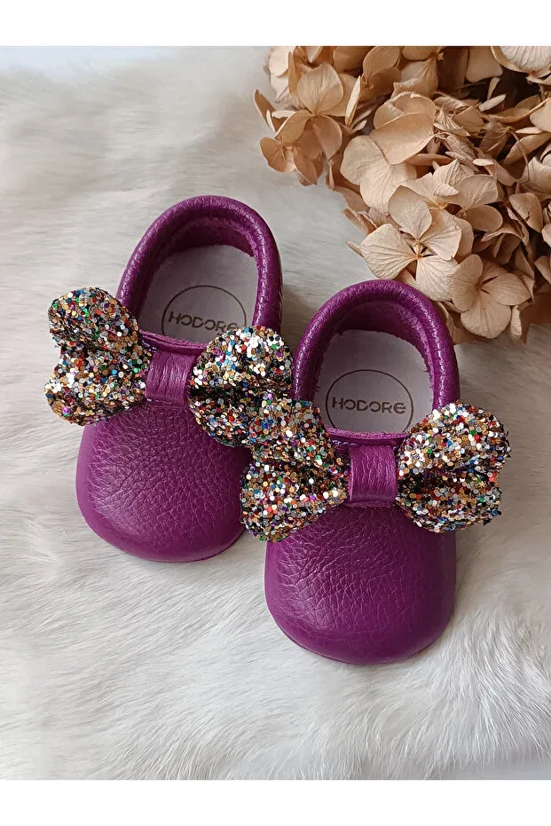 Детские мокасины для девочек из натуральной кожи Sofia Hodore, Purple