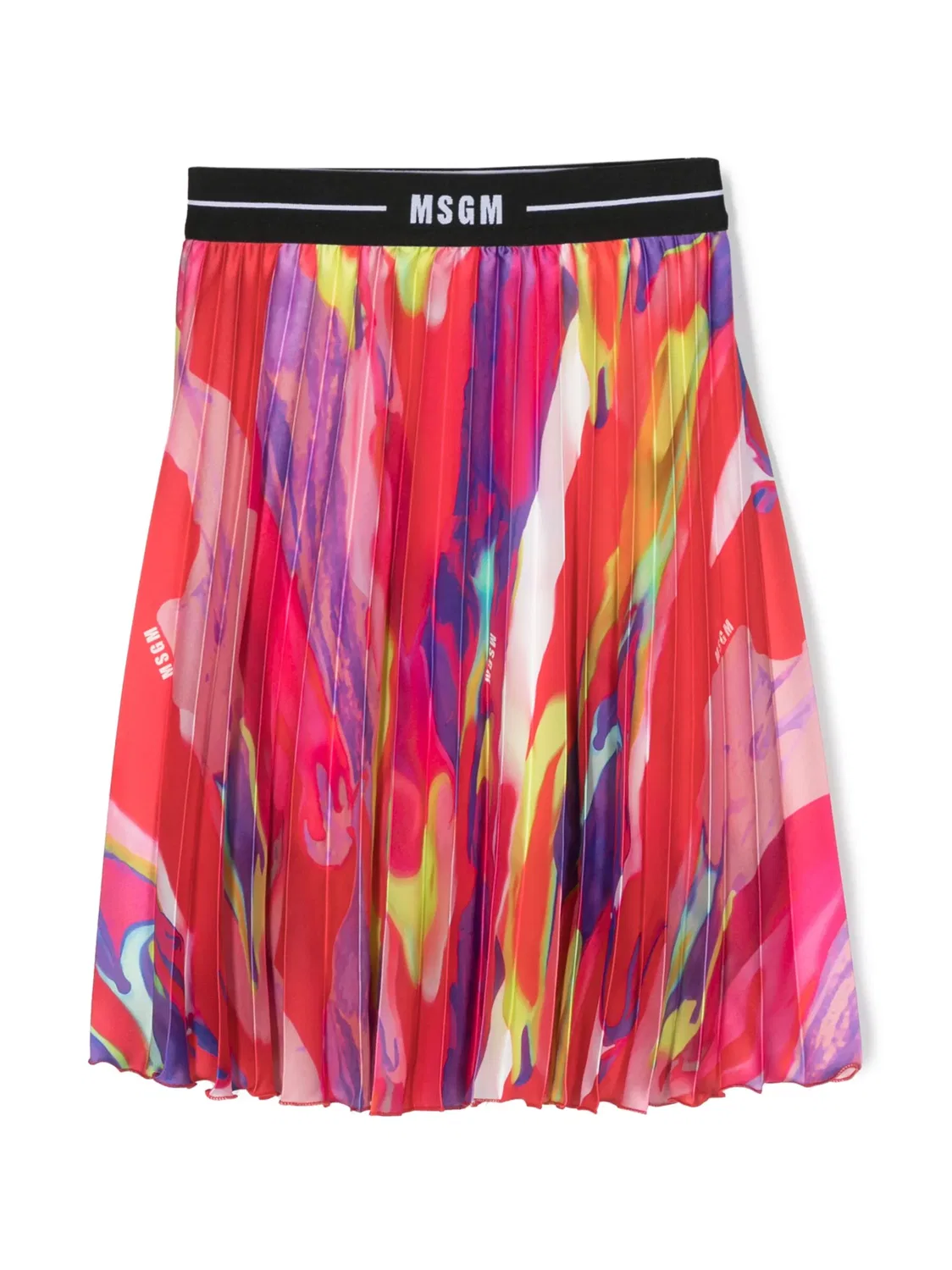 Плиссированная юбка с логотипом на поясе MSGM, розовый