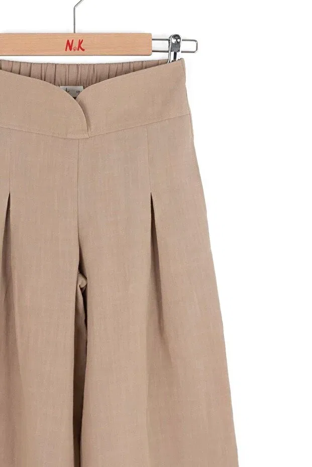 Детские брюки для девочек широкие Beren Nk Kids, Mink — фото 3