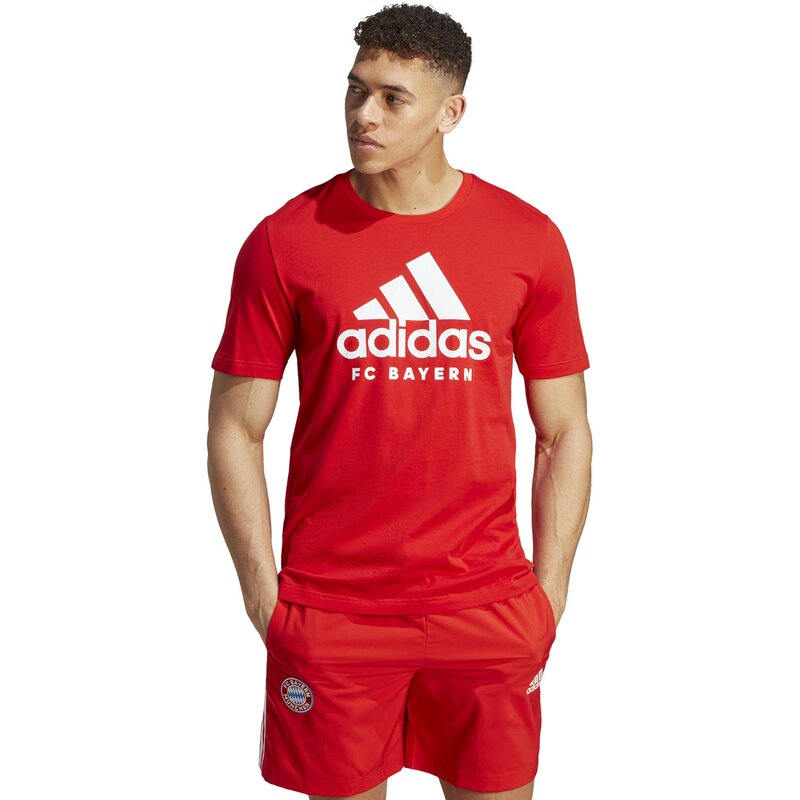 Фан-Футболка с графикой ДНК ФК «Бавария Мюнхен» Adidas, красный — фото 2