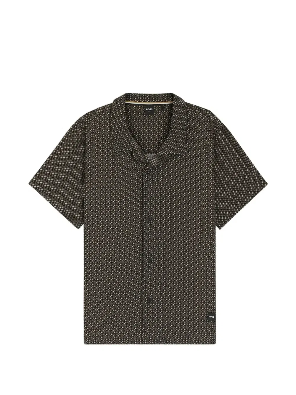 Рубашка с короткими рукавами и геометрическим принтом Boss, коричневый