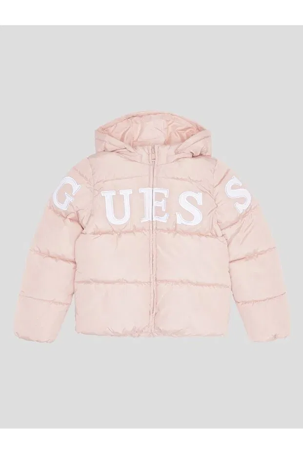 Детское пальто для девочек с капюшоном Guess, Orange