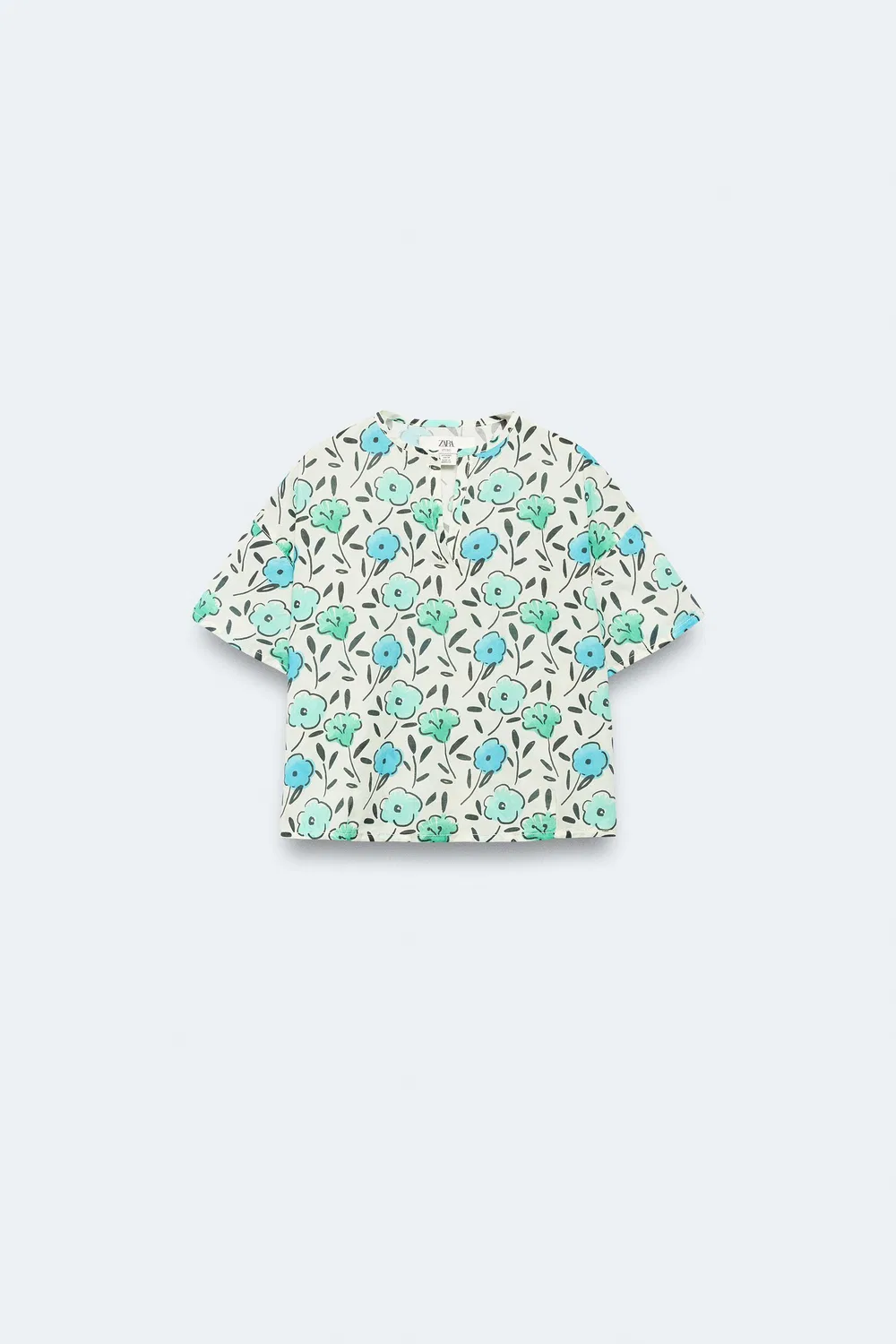Блузка с цветочным принтом, размер 2-14 лет / Лимитированная серия ZARA, Mid-Ecru
