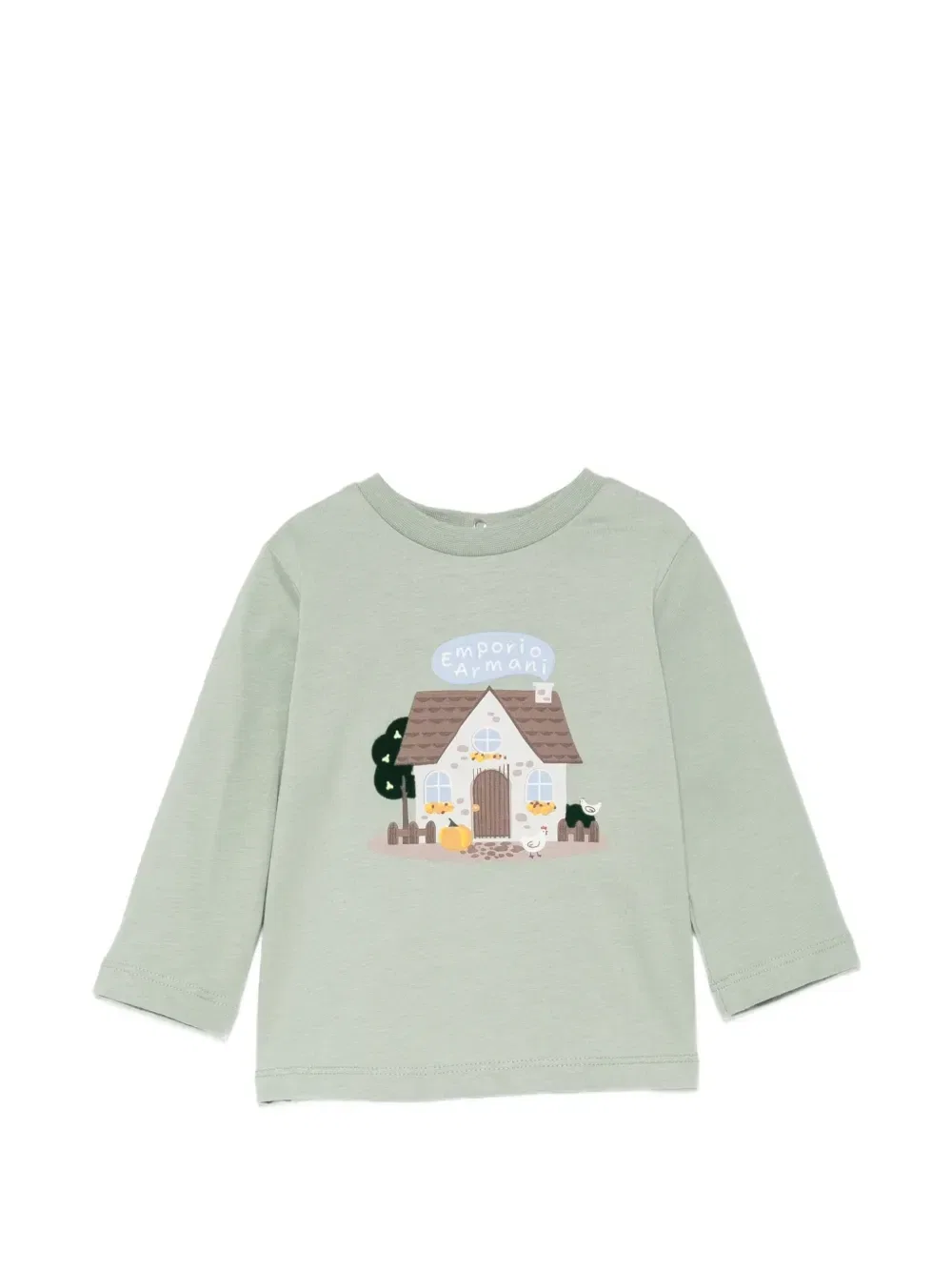 Футболка с длинными рукавами и графичным принтом Emporio Armani Kids, зеленый