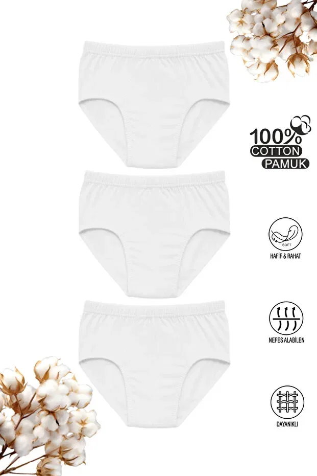 Детское белье для мальчиков хлопковое комплект 3 шт Özkan Underwear, White