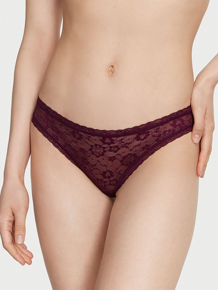 

Трусы Victoria's Secret The Lacie Posey Lace Bikini, бордовый