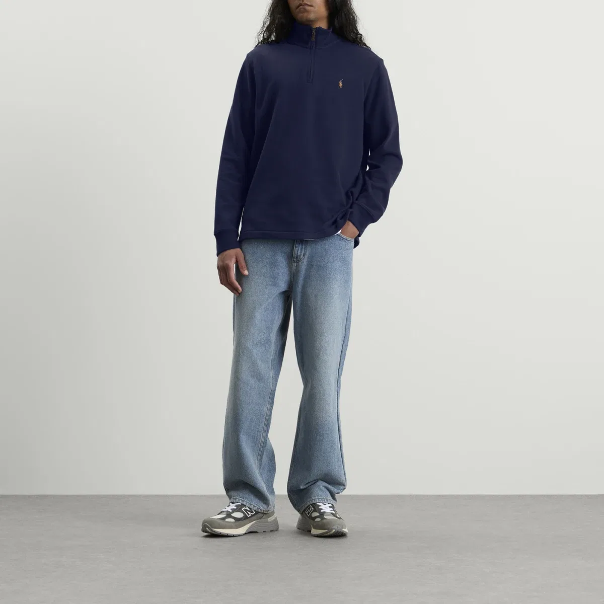 Свитер с воротником-стойкой и полузастежкой-молнией Half zip jumper Polo Ralph Lauren, Cruise Navy — фото 4