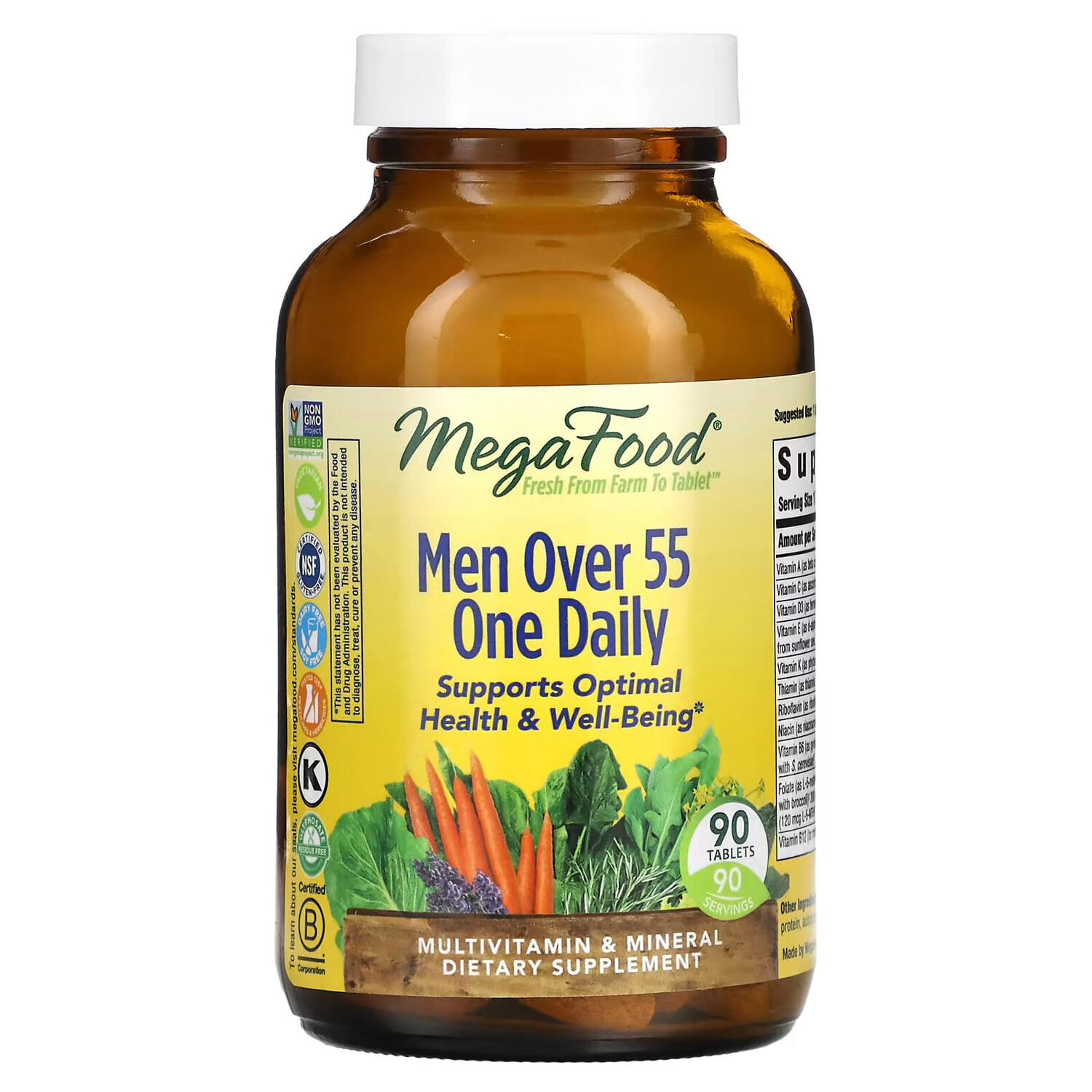 

MegaFood, One Daily, добавка для мужчин старше 55 лет, 90 таблеток