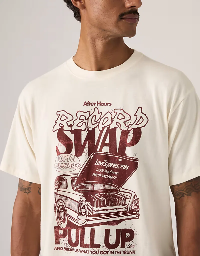 Футболка Levi's Graphic винтажного кроя, бежевый — фото 3