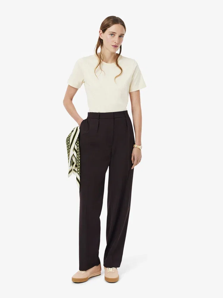 Брюки LACOSTE прямые из смесовой шерсти, Brown