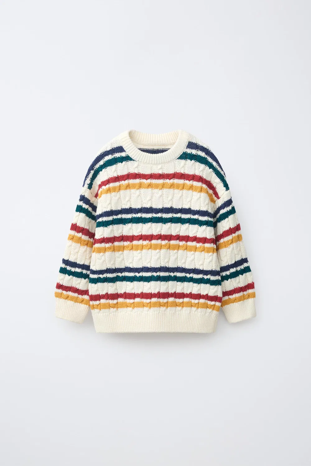 Джемпер CABLE-KNIT STRIPED ZARA, Multicoloured