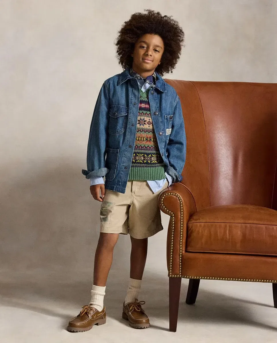 Детский жилет с принтом Chaleco de punto unisex estampado con cuello pico Polo Ralph Lauren, Multicolor — фото 4