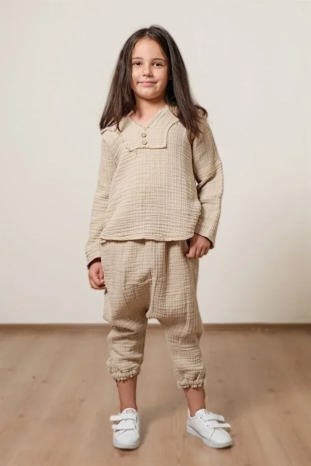 Детские штаны для девочек хлопковые Zeliha Baysan, Beige