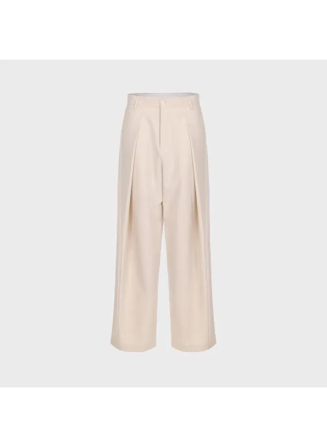 Брюки широкие со складками Zara, светло-абрикосовый — фото 2