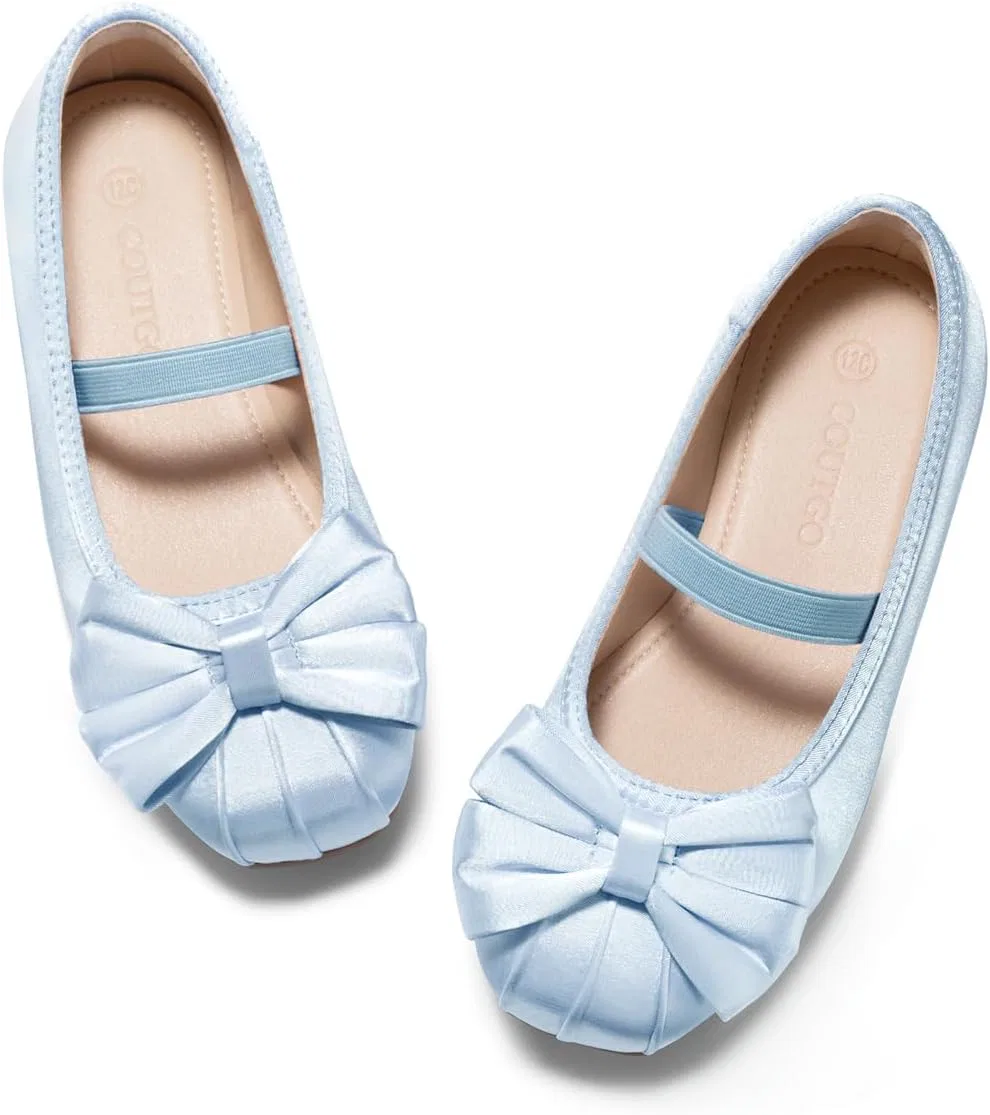 Детские балетки для девочек с бантом Coutgo, Blue