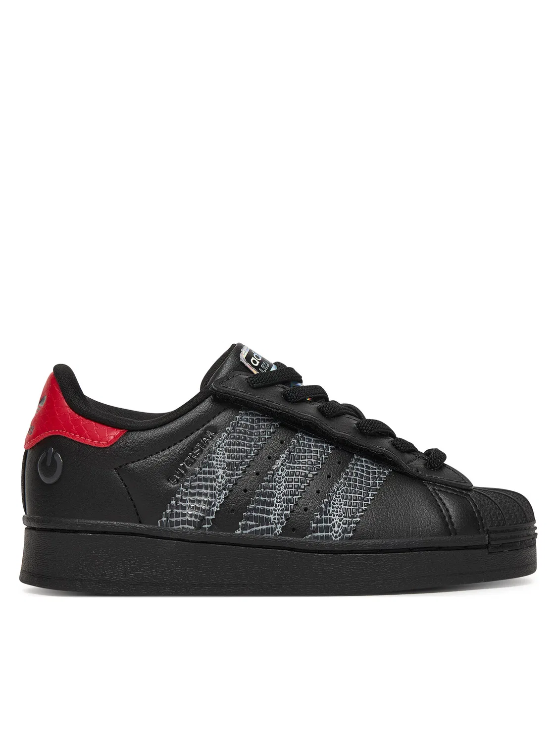 Кроссовки для мальчика Superstar Led Lights Comfort Closure Elastic Lace Shoes Adidas, черный