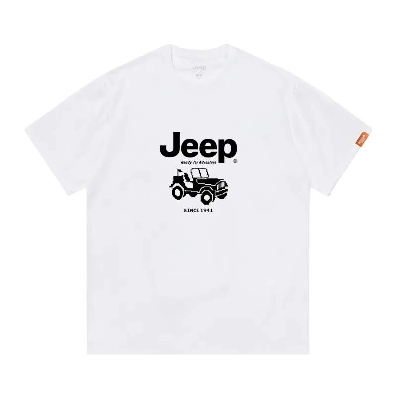 Детская футболка с круглым вырезом Jeep Grade School T Shirts Crew Neck, White