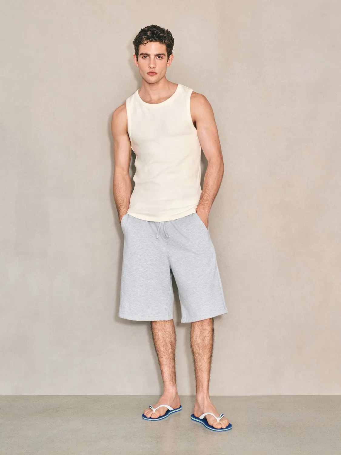 Майка Ribbed Vest Next, цвет Ecru — фото 3
