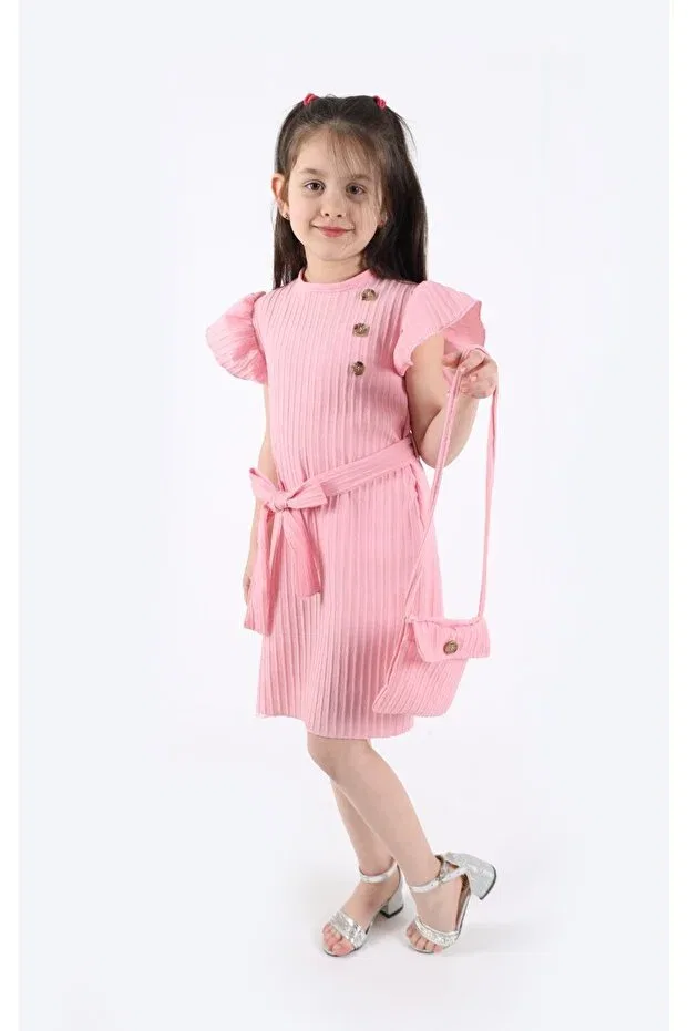 Детский комплект платье с рюшами и сумка Aden Kids, Pink Pamela