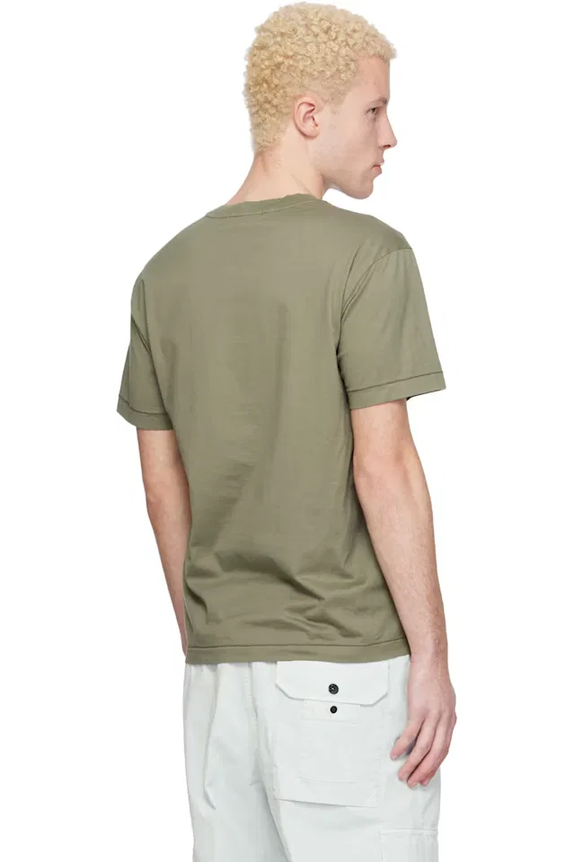 Футболка цвета хаки 2100027 из хлопкового трикажа 60/2 Stone Island — фото 3