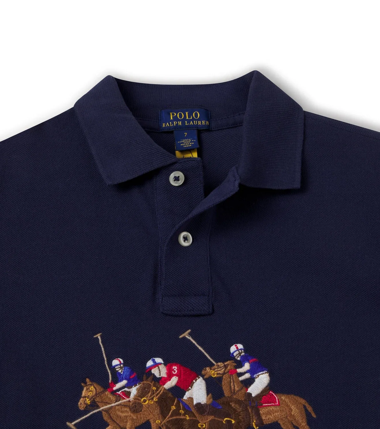 Футболка-поло из хлопка с вышивкой Polo Ralph Lauren Kids, синий — фото 3