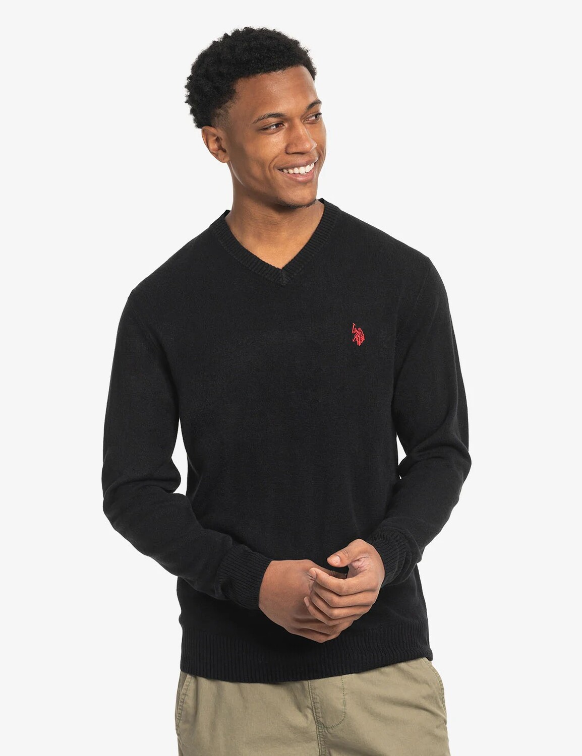 

Свитер U.S. Polo Assn. Soft Engineered Stripe Crew Neck, черный