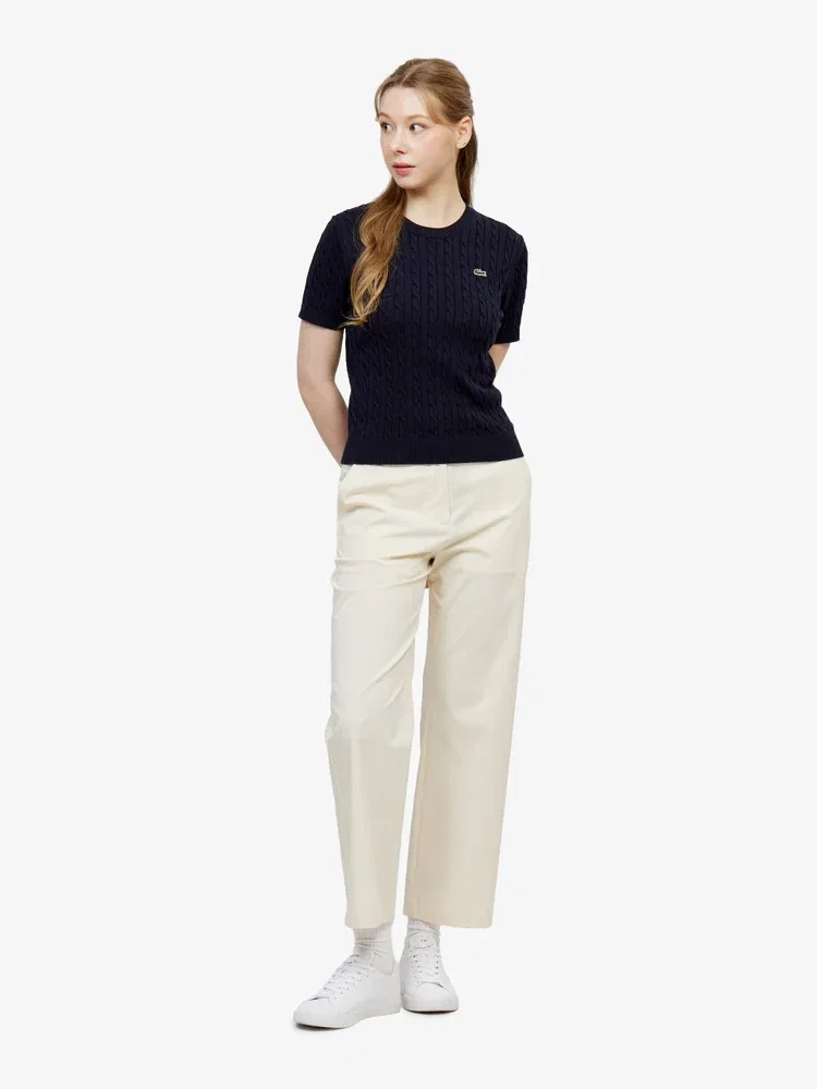 Свитер женский с кабельным узором LACOSTE, Navy — фото 4