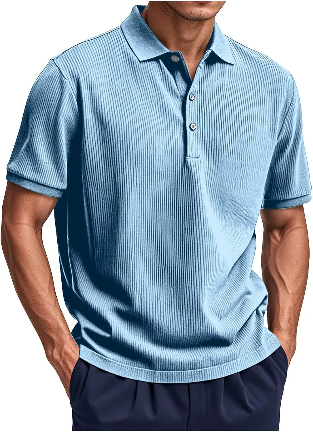 Мужская футболка с воротником Corduroy, Blue
