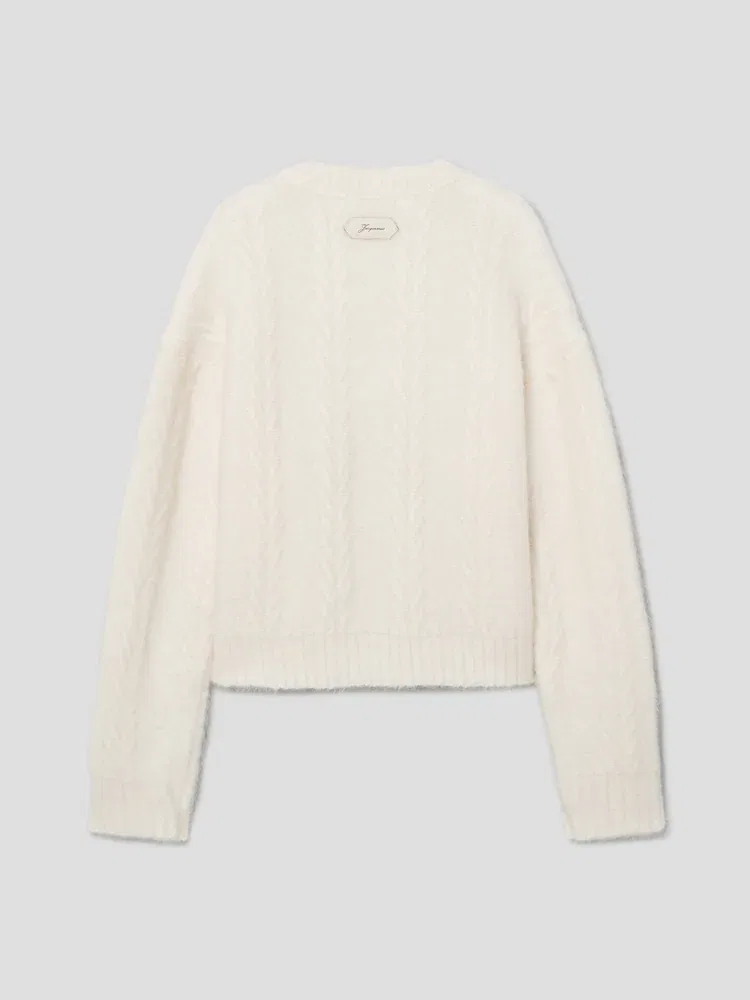 Свитер свободного кроя, модель Nuvola JACQUEMUS, White — фото 2