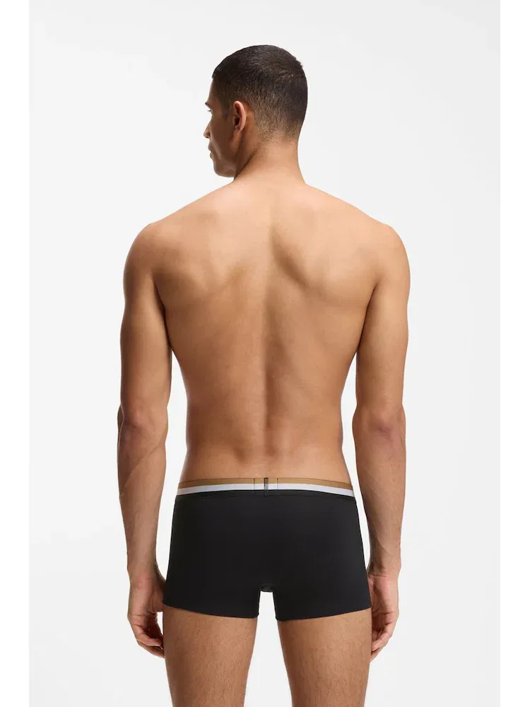 Трусы BOSS, 3PK Cotton Blend Trunk, Black — фото 3