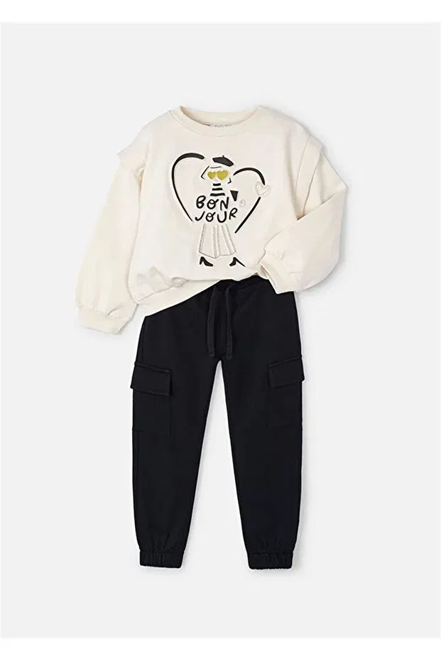 Детский спортивный комплект для девочек с принтом Sportswear Mayoral, Black — фото 2