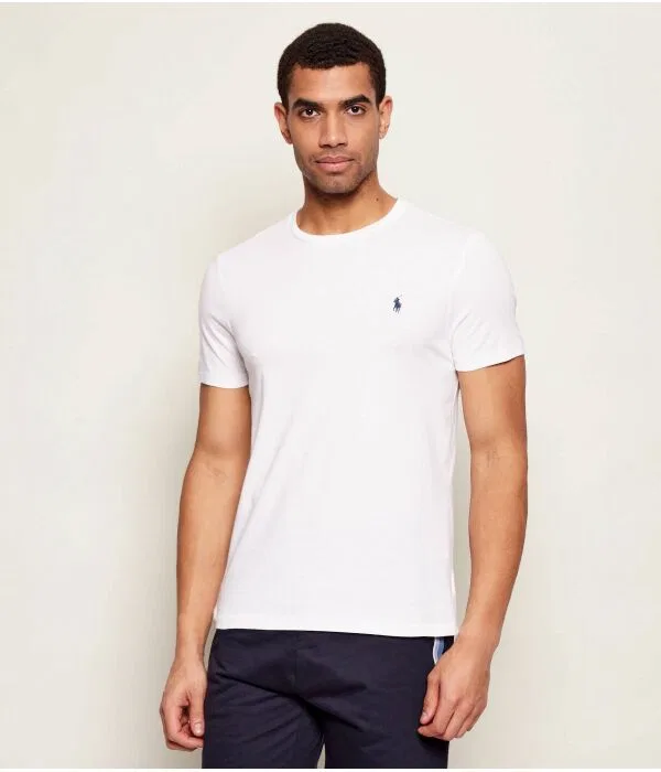Мужской комплект футболок 2 штуки Custom Slim Fit Polo Ralph Lauren, белый — фото 3