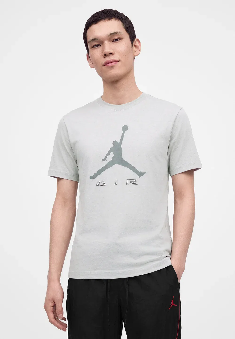 Футболка с принтом Crew Jordan, Neutral Grey/Smoke Grey — фото 4
