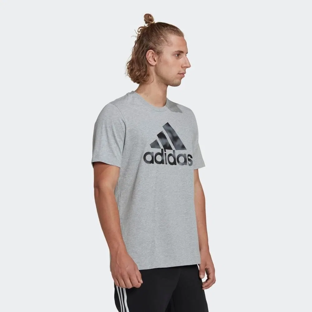 Мужская футболка с камуфляжным принтом adidas, Medium Grey Heather — фото 4