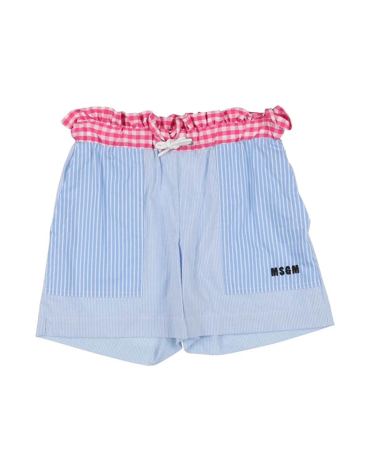 Шорты с вышивкой Msgm, светло-синий