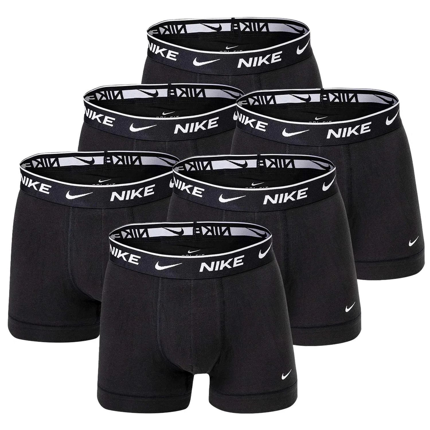 Мужские трусы-боксеры с логотипом Nike, 6 шт, Черный