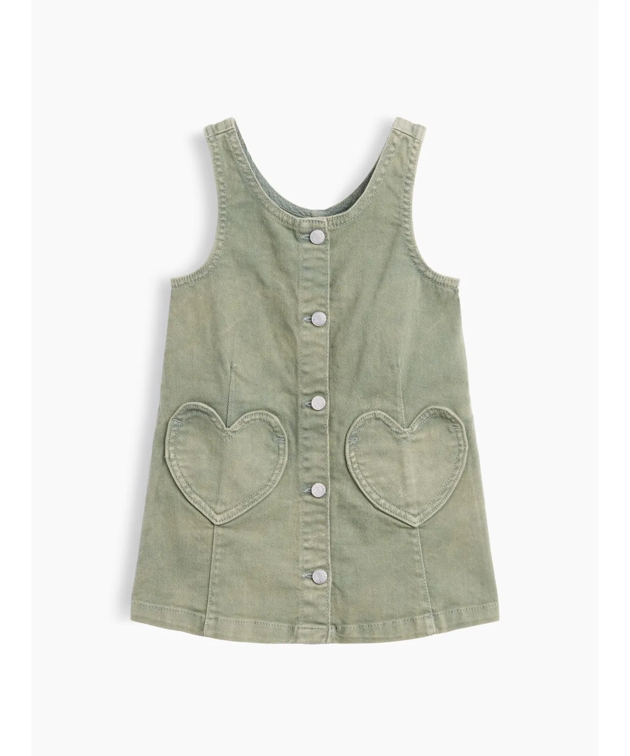 Детское платье-трапеция без рукавов с принтом, модель Heart Pocket GAP, Green — фото 2
